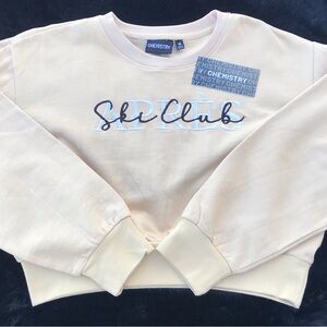 NEW ~ Apres Ski Club Crop Sweatshirt Top Size M